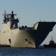 Australian Navy's HMAS Adelaide docked at Vuna Wharf in Tonga's capital Nukualofa on January 26, 2022